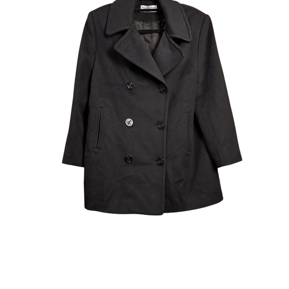 Forecaster Black Double-Breasted Wool Blend Coat Size 10 - Picture 3 of 8